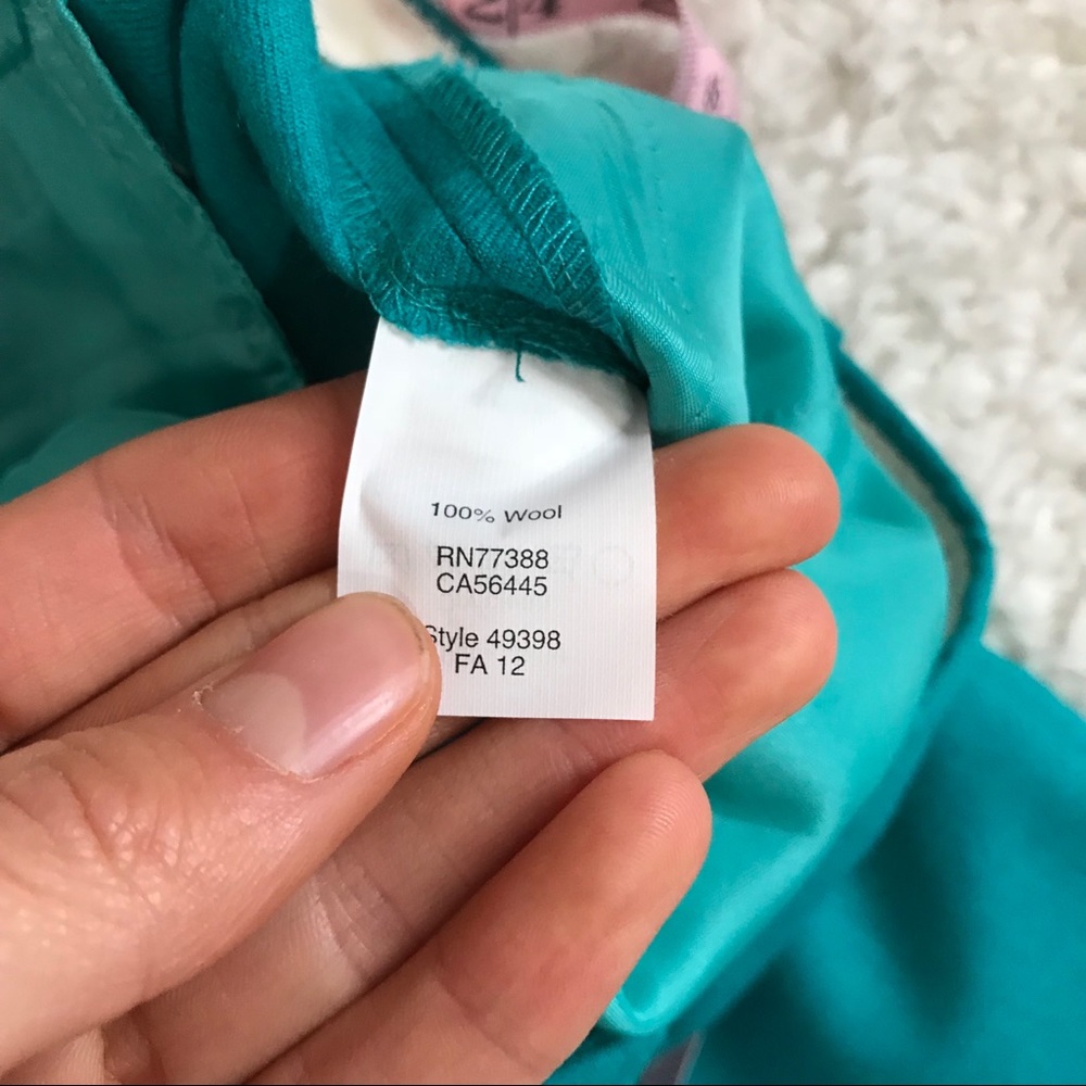 J. Crew Cafe Capri 100% Wool Teal Blue Size 6 - Picture 4 of 7